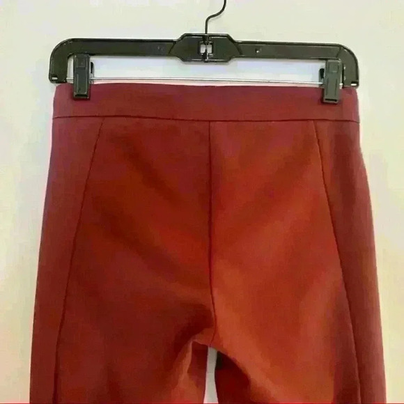 MANGO Burgundy Skinny Pants w/ Stitching and Zip Ankle Detailing - Picture 14 of 16